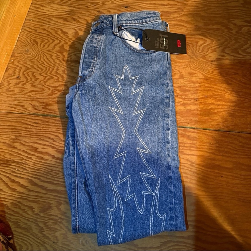 Levi's Denim Jeans with White Western Stitching